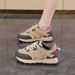 2025 Fashion Sneakers Jogging Shoes Women's Artificial PU Splicing Low Top Lace-Up Non-Slip Wear-Resistant Running Shoes_desvips.com
