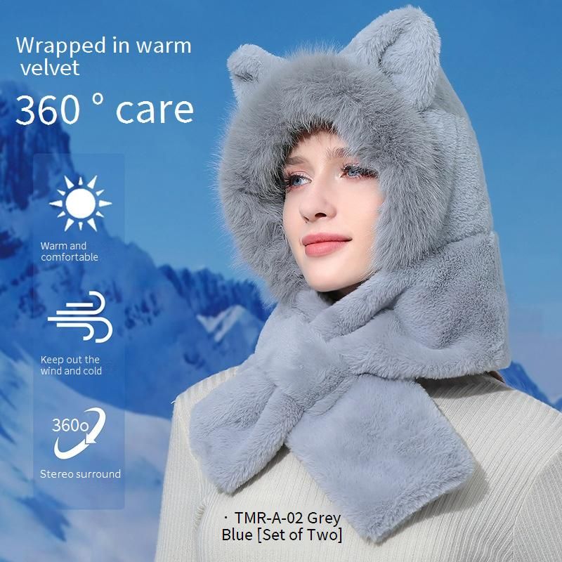 Winter Fleece Hat Scarf Combo - Ultra Warm & Windproof Ear Protection Beanie For Cycling & Outdoor Activities_desvips.com