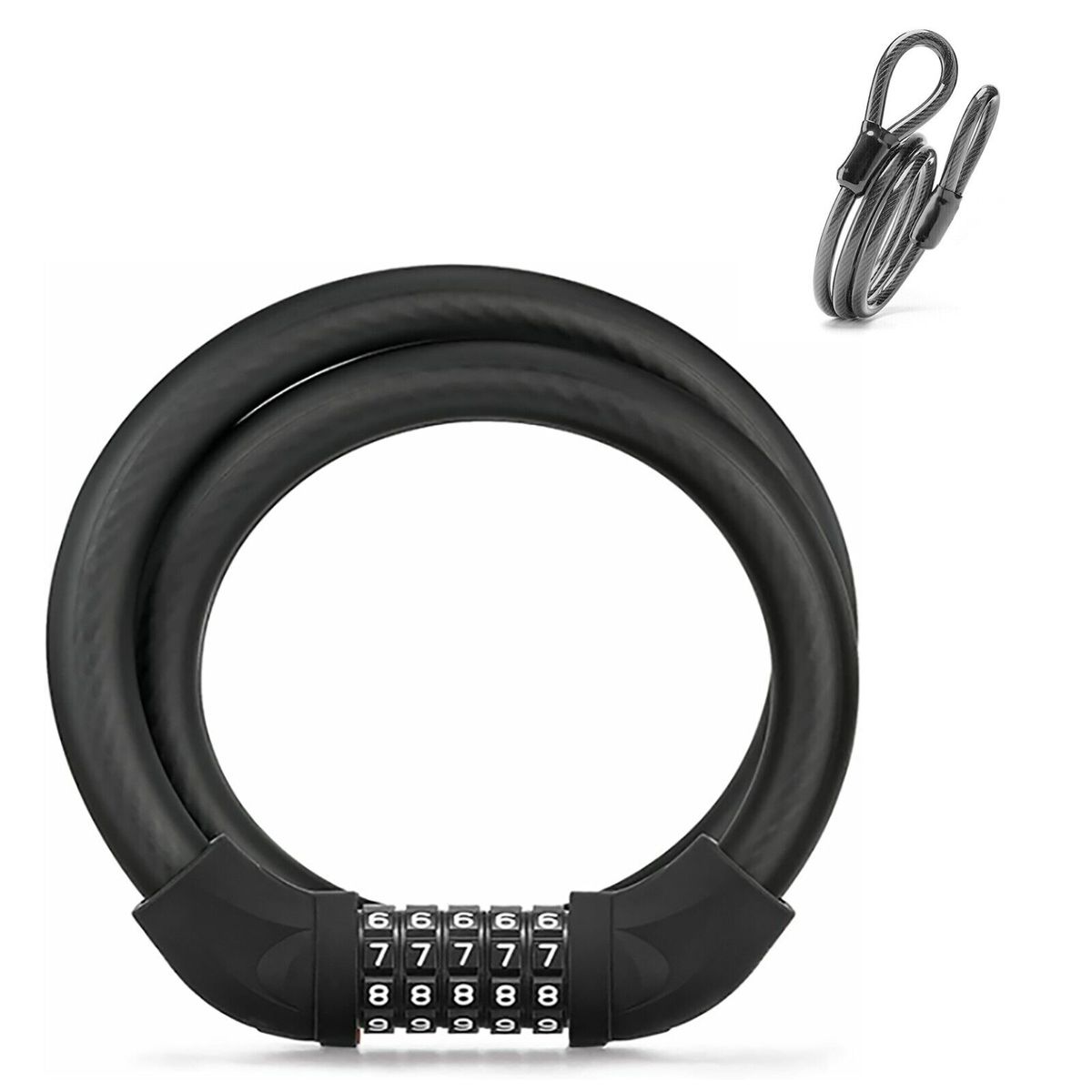 ROCKBROS bike lock combination lock+high-performance security cable steel MTB_desvips.com