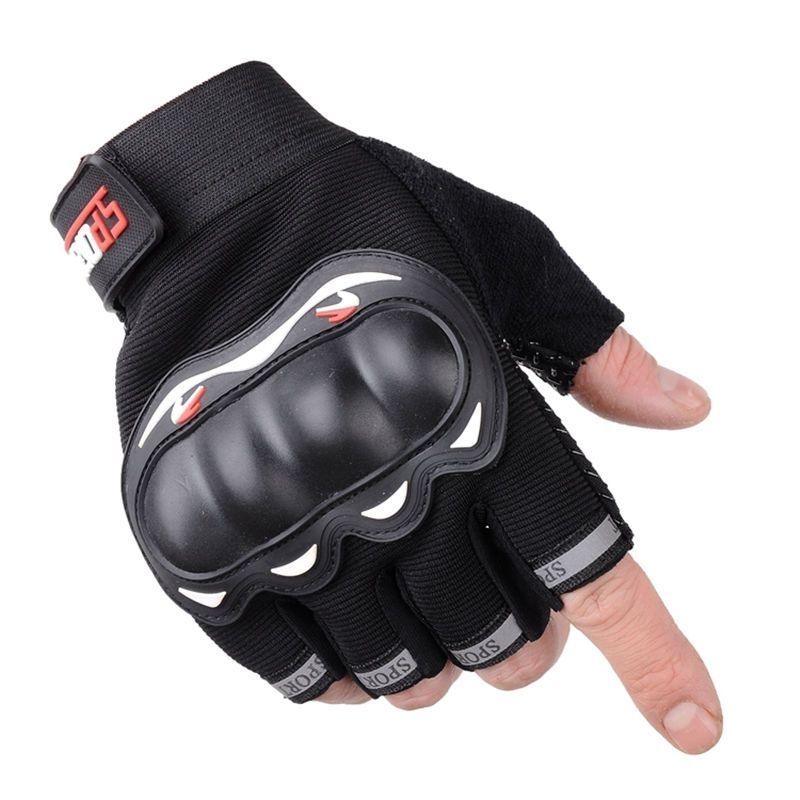 Motorcycle Gloves Full Protection Outdoor Rider Long Riding Half Finger Non-Slip Wear-Resistant Sports Men_desvips.com