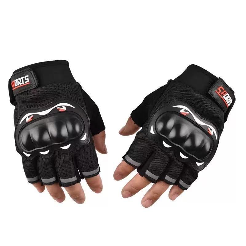 Self Steel Protective Handsome Men S Finger Hard Shell Outdoor Motorcycle Riding Gloves Half Cut Hunting Tactical Gloves_desvips.com