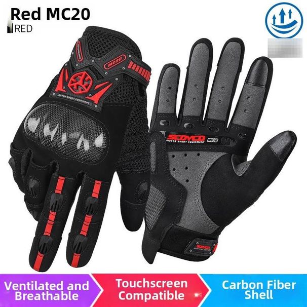 Saiyu Men's Motorcycle Racing Gloves All-Season Rider Touchscreen Compatible Carbon Fiber Anti-Fall Cycling Gloves_desvips.com