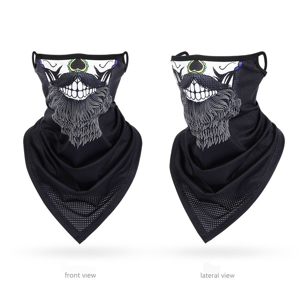 Cycling Face Mask Ear Hanging Triangle Scarf Ice Silk Mesh Breathable Neck Cover Outdoor Cycling Mask Summer Fishing Sunscreen Scarf_desvips.com