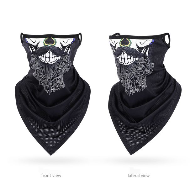Cycling Face Mask Ear Hanging Triangle Scarf Ice Silk Mesh Breathable Neck Cover Outdoor Cycling Mask Summer Fishing Sunscreen Scarf_desvips.com