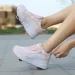 Roller Sneaker Outdoor Indoor Skating Detachable s Skates Breathable Blade Flying Shoes Gear White 32 240615_desvips.com