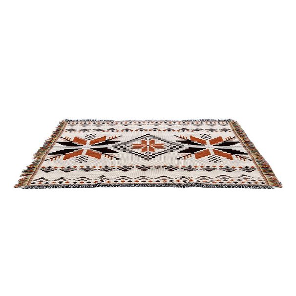 Outdoor Bohemian wind blanket camping Moisture-proof thickened Ethnic wind picnic mat Retro camping carpet cover blanket_desvips.com