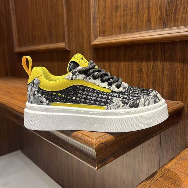 New 2026 Fashion Sneakers Jogging Shoes Youth Men's Low Top Lace-Up Weaving Hollow Mesh Breathability Thick Sole Non-Slip Wear-Resistant Running Shoes_desvips.com