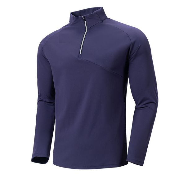 Bird's Outdoor Sports Series Men's Breathable High Elastic Half Zip Stand Collar Long Sleeve T Shirt Trendy Base Layer Top_desvips.com