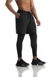 Men's 2-In-1 Compression Tights - Quick-Dry & Stretch For Running & Gym (European Fit High Waist Black/Blue)_desvips.com