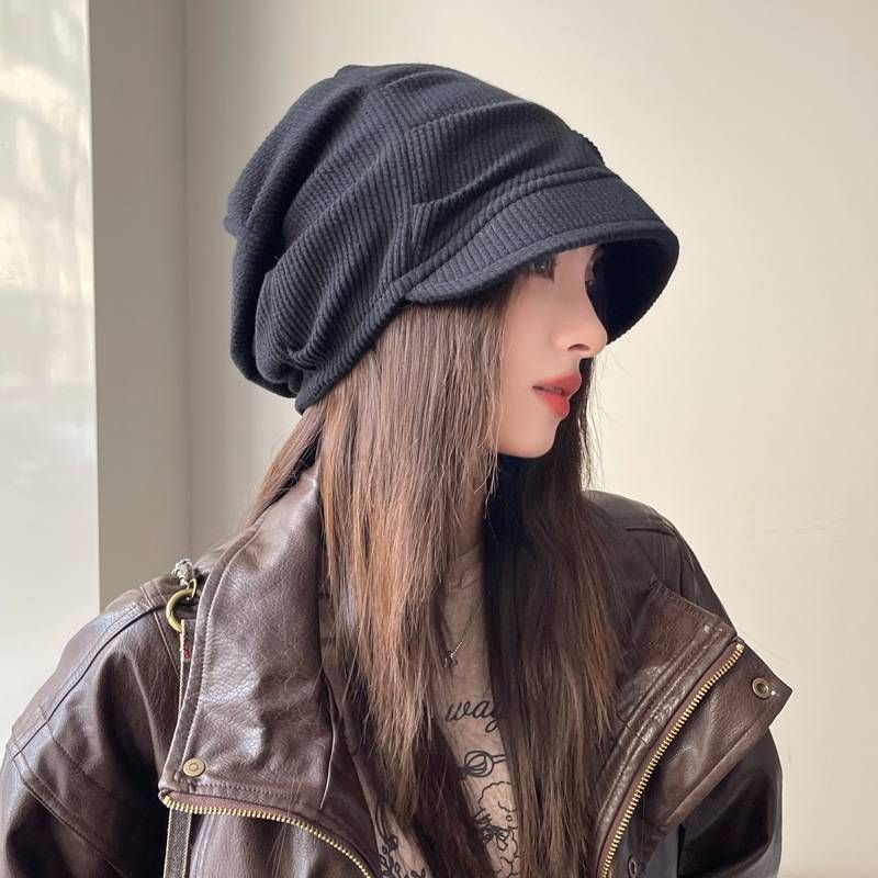 Autumn And Winter Fashion Letters Big Head Circumference Versatile Korean Style Baotou Hat_desvips.com