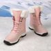 Waterproof Slip-Resistant Couple Winter Snow Boots For Men & Women - High Top Warm Fleece Lined Boots With Rubber Sole For Outdoor & Casual Wear_desvips.com