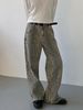 American Style Trendy Brand Washed Leopard Print Men's Jeans Casual Hip Hop Street Loose Straight Wide Leg Long Pants_desvips.com