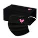 50-Piece Pack Of Disposable Face Masks In Pink And Black With Heart Print, 3-Ply Full Face Protection For Women And Teen Girls_desvips.com