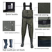Lightweight Nylon PVC High-Quality Fully Inspected Waterproof Waders Fishing Suit_desvips.com