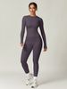 European And American Style Stretchy Tight Brushed Yoga Set Quick-Dry Autumn Winter Outdoor Running Fitness Clothing_desvips.com