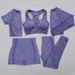 High Waisted Fitness Pants Hip Lifting High Elasticity Seamless Yoga Wear Five Piece Set For Running Workout_desvips.com