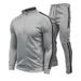Spring And Autumn New Casual Fashion Solid Color Plain Cardigan Set Plus Size Hot-Selling Men's_desvips.com