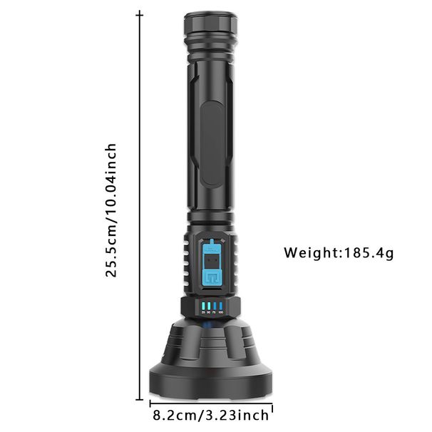 Plastic flashlight USB charging LED ultra-bright home portable outdoor long-range lighting flashlight_desvips.com