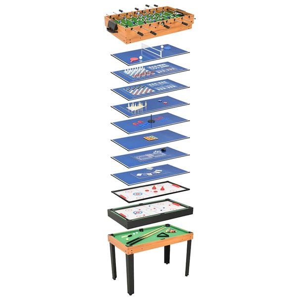 15-in-1 Multigame Table - Chess, Checkers, Table Tennis, Shuffleboard, And More, Suitable For Game Room Entertainment_desvips.com