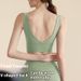 One-Piece V-Back Fixed Cup Running Fitness Shockproof Sports Bra Yoga Set_desvips.com