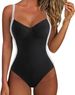 One-Piece Suits Sling One Piece Swimsuit Tight Steel Ring Straps Color Matching Body Shaping One Piece Swimsuit_desvips.com