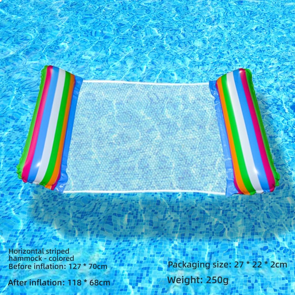 Inflatable Floating Lounger - Foldable Backrest With Mesh Net For Pool, Lake & Beach_desvips.com