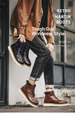 European And American Star Explosive Leather Martin Boots Men's American Retro Cargo Boots_desvips.com