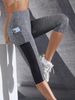 Side Pockets Calf Length Yoga Solid Color High Elasticity Leggings High Waist For Women Tummy Control Workout Pants_desvips.com