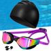 Adult Swimming Competition Speed Swimming Goggles Comfortable Swimming Cap Nose Clip Ear Plugs Silicone Swimming Equipment Set Bag_desvips.com