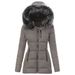 Women's Clothing color fur collar zipper decoration slim cotton coat for women thick coat for women_desvips.com
