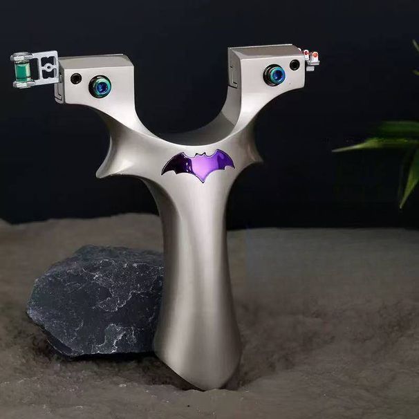 Aluminum Alloy Slingshot Silvery Slingshot 12*8*2 Cm Suitable For Outdoor Competitions, Fitness Shooting, Hunting, Fishing And Games_desvips.com