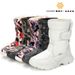 Ski Boots White Snow Boots For Boys And Girls, Simple Ski Travel, Thickened Waterproof And Snow Resistant Snow Boots_desvips.com