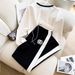 elegant knit twopiece set women's fall winter turtleneck sweater & midi skirt outfit slim fit button down cardigan & aline skirt_desvips.com