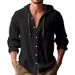 New Cross-border Cotton And Linen Men's Hooded Sweatshirt, Solid Color, Casual Long-sleeved Top For Spring And Summer._desvips.com