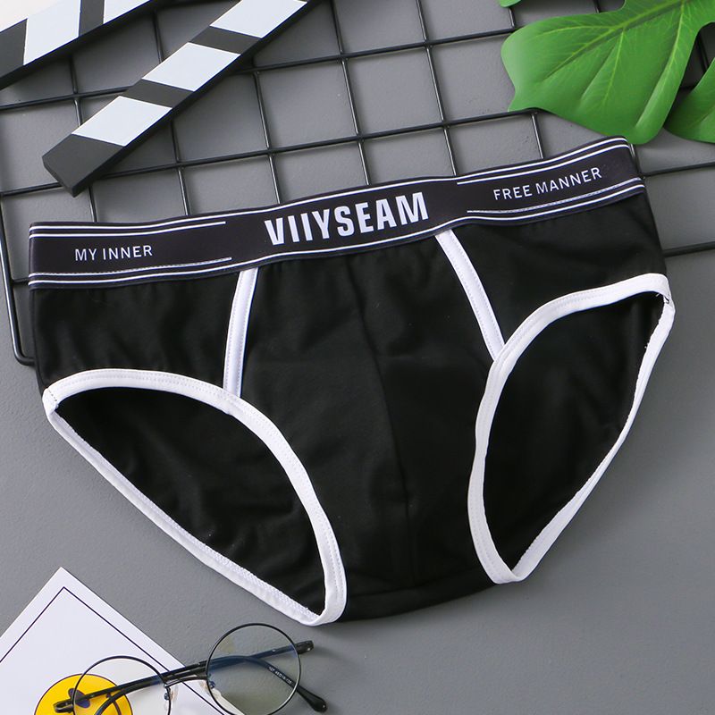 Solid Color Men's Cotton Sporty Youth Briefs, Trendy Unique Underwear, Wholesale And Dropshipping Available_desvips.com