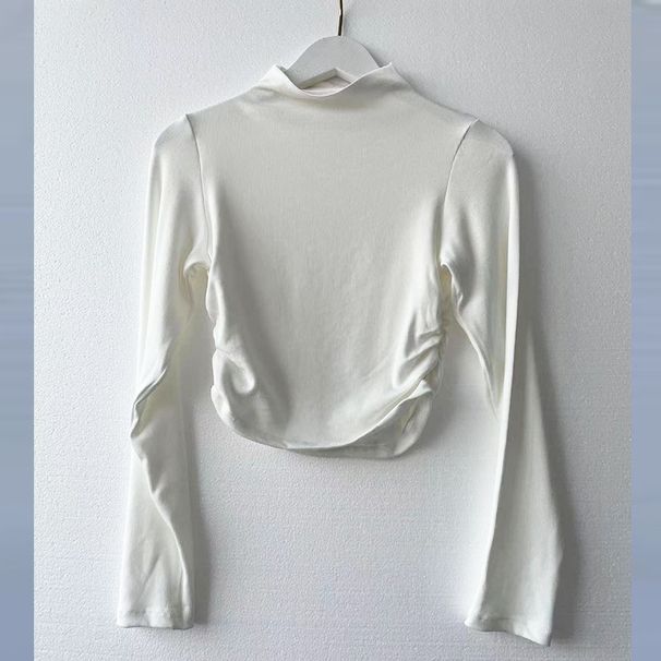 Warm Fitness Shirt Women, Tight Training Sports Top, Color-Block Stretch Pilates Yoga Long Sleeve For Autumn And Winter_desvips.com