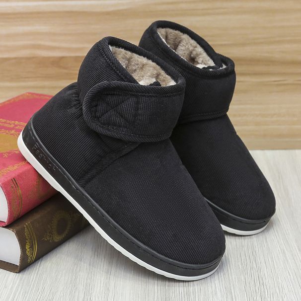 Cotton Slippers Bag Heel Men's And Women's Home Shoes Nest Shoes Large Size High-top Cotton Shoes Thickened And Warm_desvips.com
