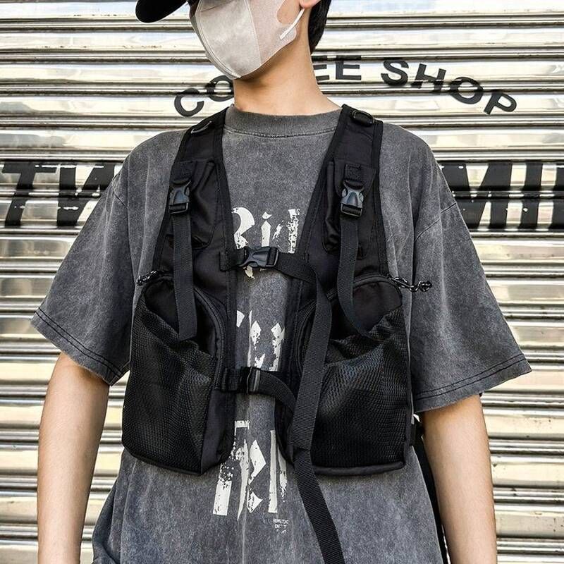 TacticalVestChestBagMultiPocketOutdoorFishingHikingAdjustableUtilityVestPack_desvips.com