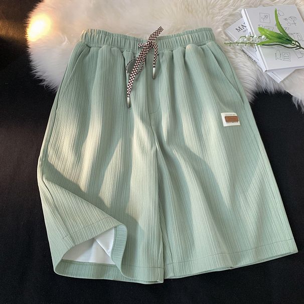 Summer Thin Ice Silk Casual Shorts Men's Basketball Sports Five-Point Sweatp American Style Trendy Loose Versatile_desvips.com