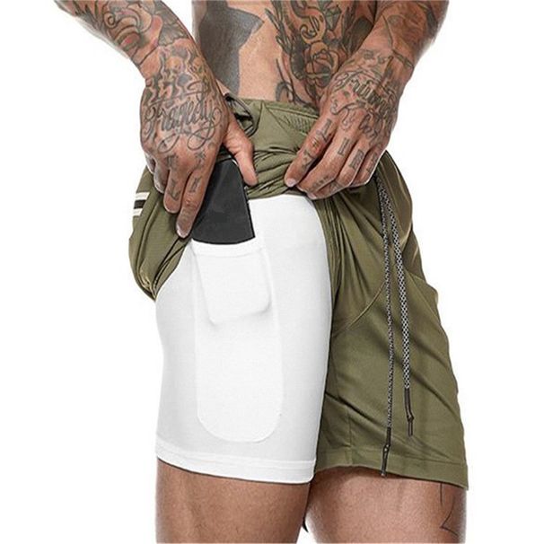 Men's Quick-Dry Running Shorts - 2-Layer Mesh Liner For Gym & Beach (European Fit UPF50+ Black/Blue S-XXL)_desvips.com