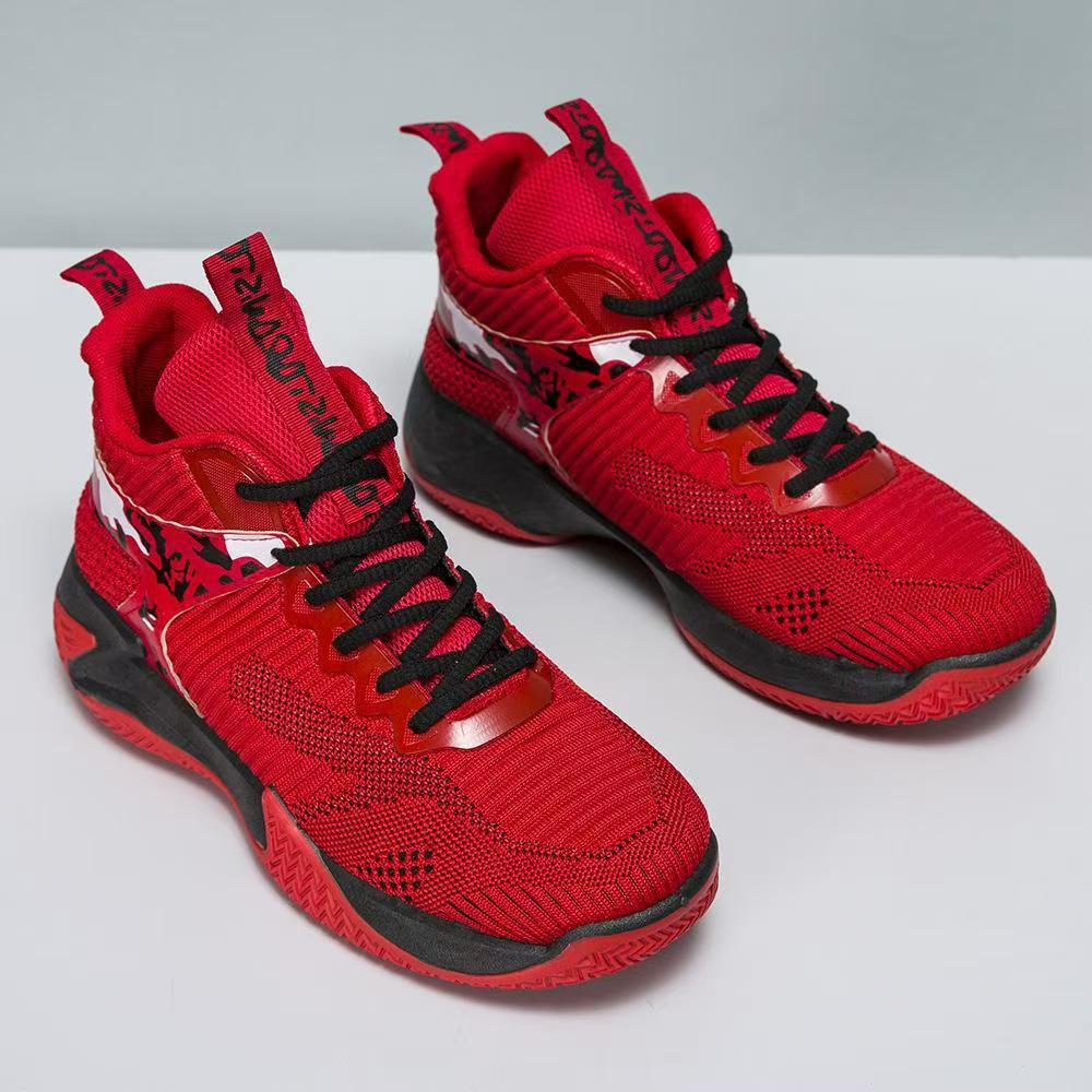 Cross-border Basketball Shoes 2025 Spring And Autumn Breathable Flying Weave Lace-up Platform Sneakers Outdoor Casual Running Men's Shoes_desvips.com