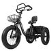 ESKUTE T302 Pro Cargo Electric Tricycle, 48V 20.8Ah Battery,with Rear Seat Backrest & Front/Rear Baskets_desvips.com