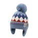 Children's Autumn Winter Baby Ear Protection Hat Boys Girls Fleece Lined Warm Knitted Round Top_desvips.com