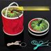 Collapsible Outdoor Multifunctional Fishing Bucket With Strap, Made Of Thickened Oxford Cloth, Suitable For Carrying_desvips.com