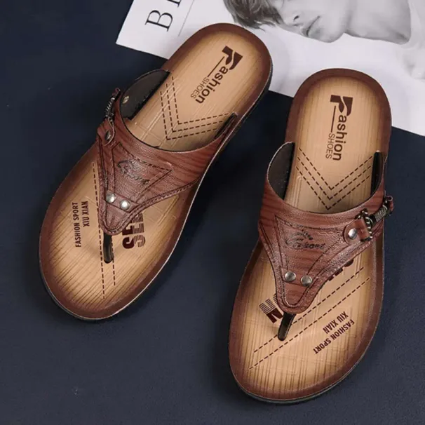 S Summer Men Indoor Home New Bathroom Non Slip Soft Bottom Slippers PVC Fashion Trend Casual Beach Flip Flops Ddmysaturn_desvips.com