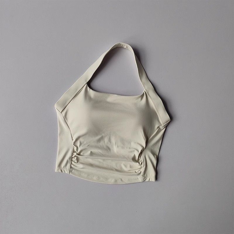 All-in-One Sports Shockproof Gathered Outer Breathable Running Bra Beautiful Back Halter Yoga Vest For Women_desvips.com