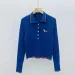 Autumn Winter Fashion Versatile Puppy Embroidery Polo New Style Slimming Long Sleeve Turn-Down Collar Knitted Base Shirt_desvips.com