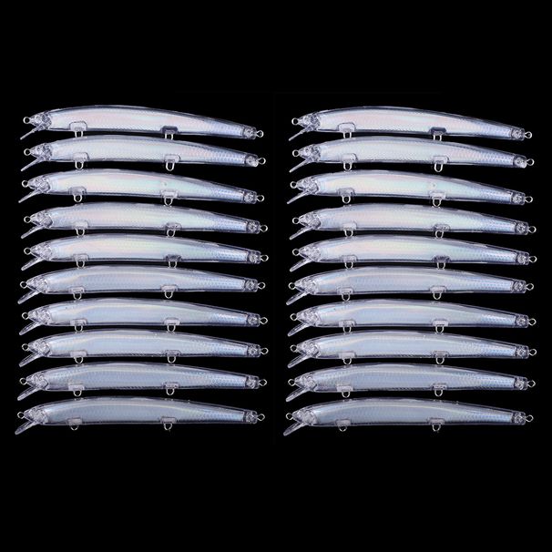 Chan’sHuang 20PCS Unpainted Blanks Bait 13.5cm 13g Laser Rattle Minnow DIY Handmade Artificial Fishing Lure Model_desvips.com