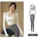 Spring Quick Drying Sports Suit Long Sleeved Tank Top With Supportive Bra Pads Faux Two Piece Fitness Outfit Yoga Wear For Running_desvips.com