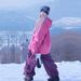 Outdoor Couple Sports Hooded Sweatshirt Ski Set Violet Snow Durable Pants_desvips.com